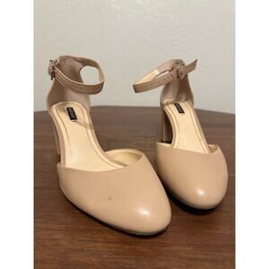 Alex Marie Round Toe Ankle Strap Nude Heel 9.5M
